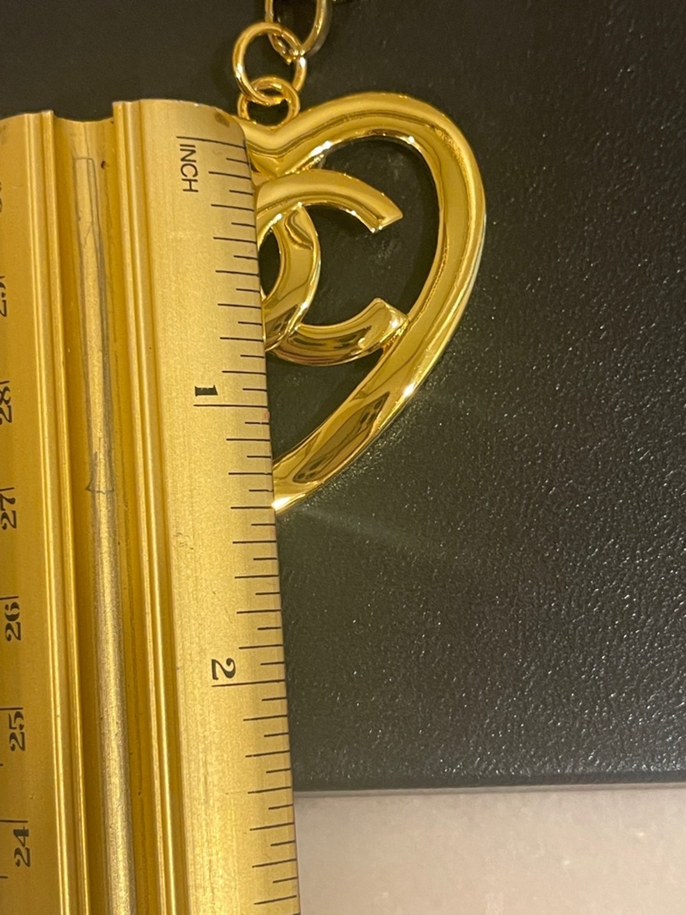 Chanel Gold Heart Logo Pendant And Chain Necklace - Picture 8 of 14